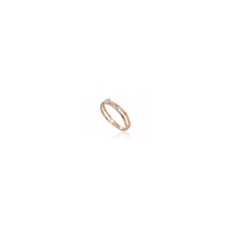 Gold ring 1100691(Au-R+PRh-W)_DI, Red Gold 585°, Rhodium (Plating) , Diamonds