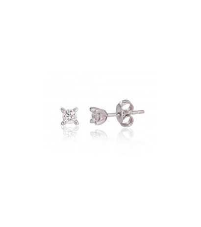 Gold classic studs earrings 1200343(Au-W)_DI, White Gold 585°, Diamonds