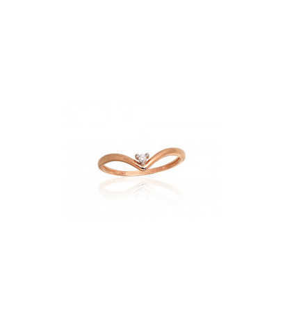 Gold ring 1100945(Au-R+PRh-W)_DI, Red Gold 585°, Rhodium (Plating) , Diamonds