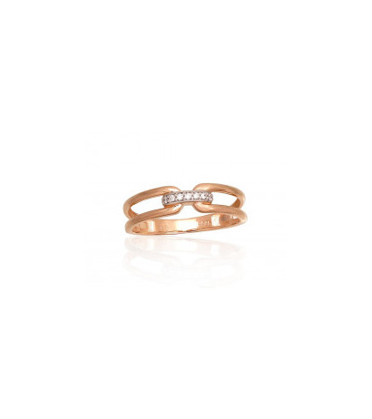 Gold ring 1100946(Au-R+PRh-W)_DI, Red Gold 585°, Rhodium (Plating) , Diamonds