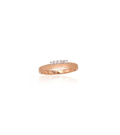 Gold ring 1100948(Au-R+PRh-W)_DI, Red Gold 585°, Rhodium (Plating) , Diamonds
