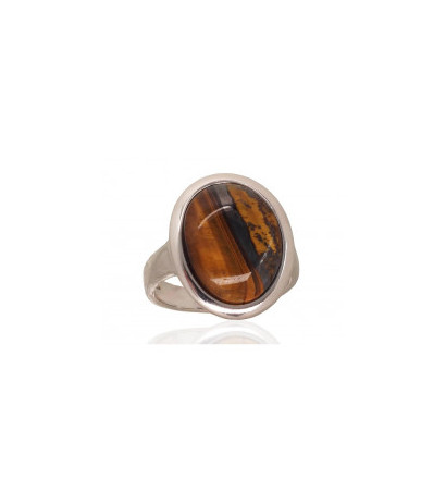 Silver ring 2101728(PRh-Gr)_TE, Silver 925°, Rhodium (Plating), Tiger eye