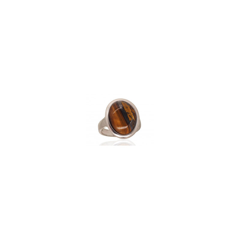 Silver ring 2101728(PRh-Gr)_TE, Silver 925°, Rhodium (Plating), Tiger eye