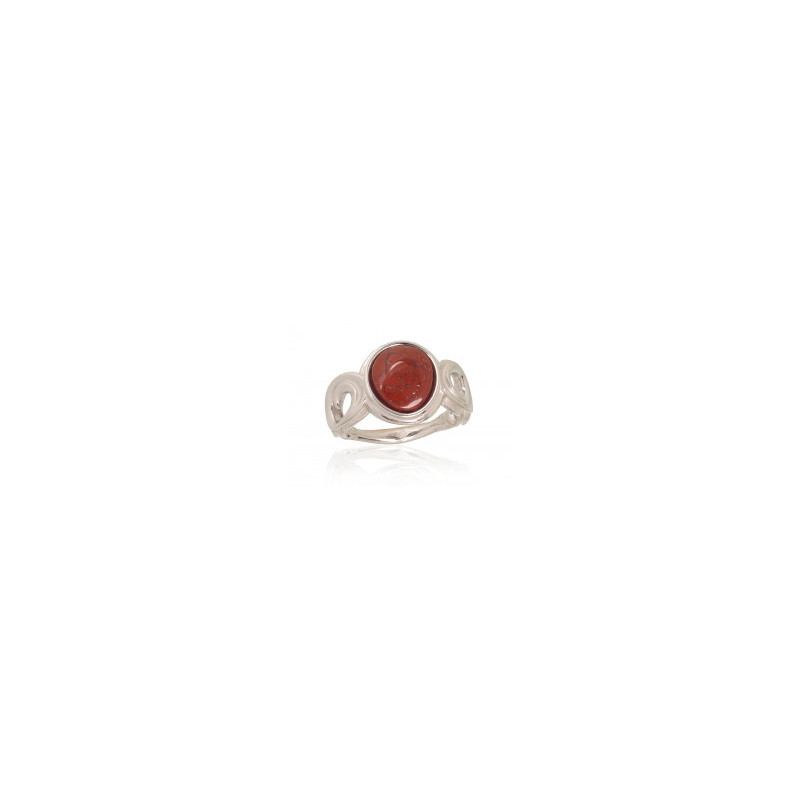 Silver ring 2101729(PRh-Gr)_JA-BR, Silver 925°, Rhodium (Plating), Jasper