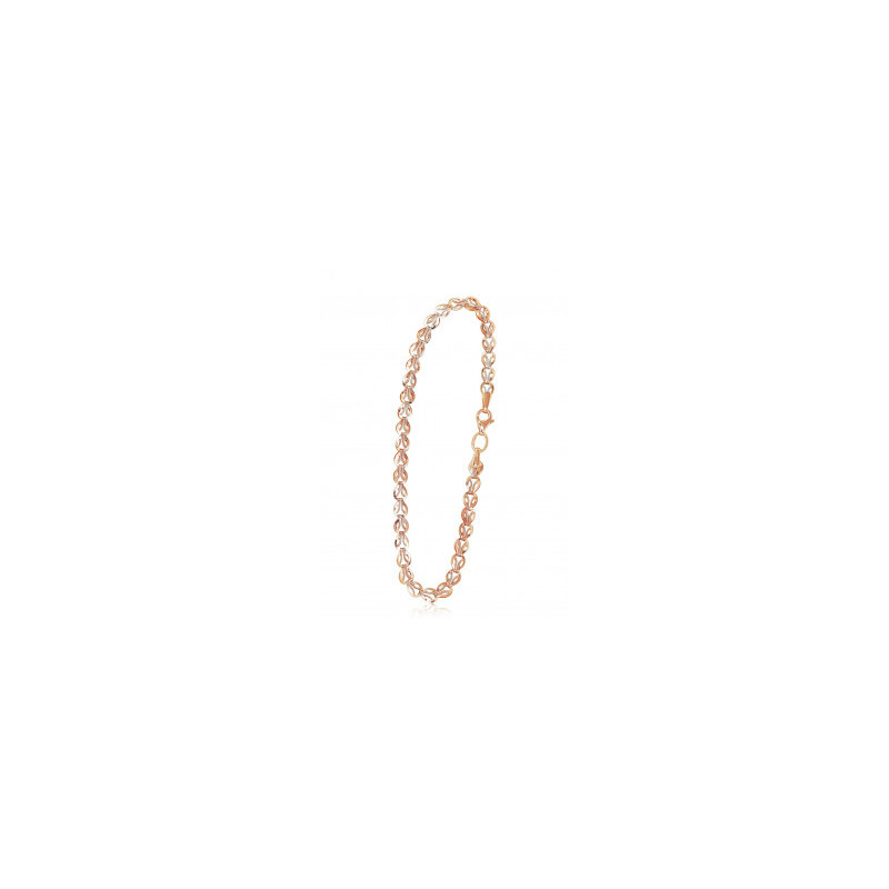 Gold bracelet 1600047(Au-R+PRh-W), Red Gold 585°, Rhodium (Plating)