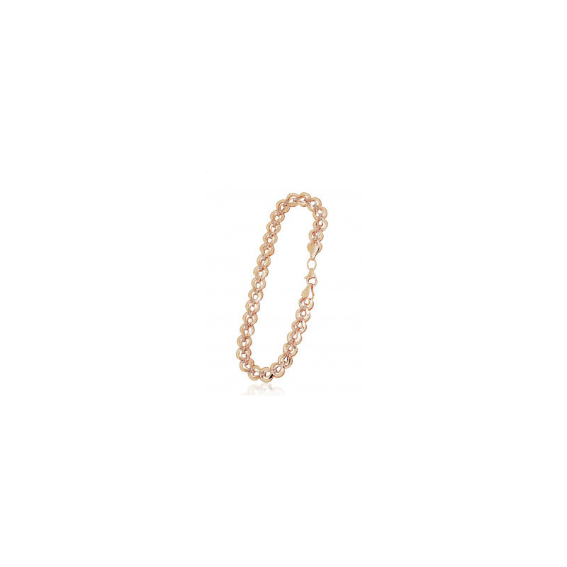 Gold bracelet 1600049(Au-R+PRh-W), Red Gold 585°, Rhodium (Plating)