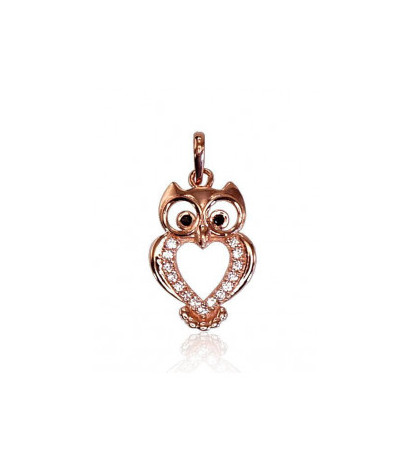 Gold pendant 1300357(Au-R)_CZ+CZ-BK, Red Gold 585°, Zirkons