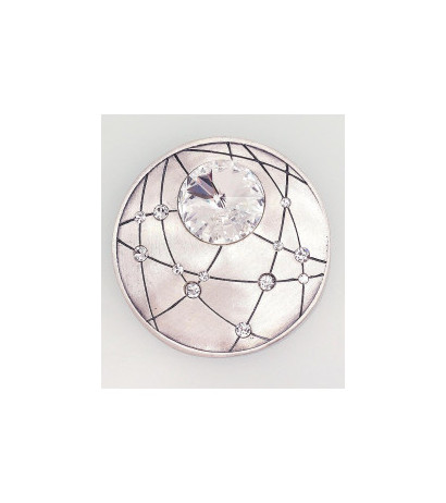 Silver pendant 2301535(Matt+POx-MattBk)_SV, Silver 925°, oxide (Plating), Crystals