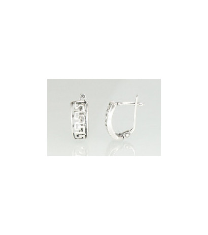 Silver earrings with 'english' lock 2201085(POx-Bk), Silver 925°, oxide (Plating)
