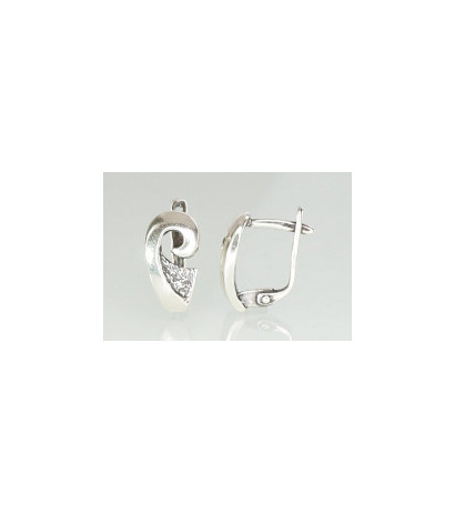 Silver earrings with 'english' lock 2201095(POx-Bk), Silver 925°, oxide (Plating)