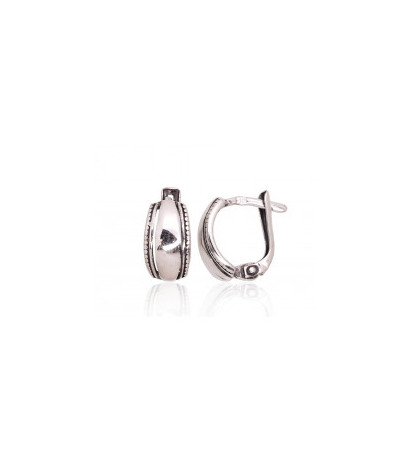Silver earrings with 'english' lock 2203637(POx-Bk), Silver 925°, oxide (Plating)