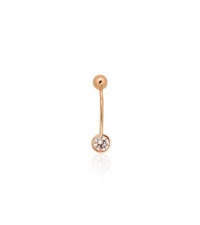 Gold piercing for navel 1930065(Au-R)_CZ, Red Gold 585°, Zirkons
