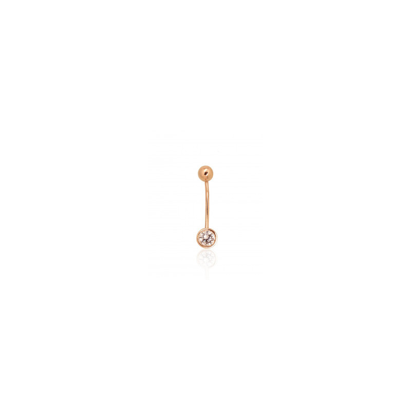 Gold piercing for navel 1930065(Au-R)_CZ, Red Gold 585°, Zirkons