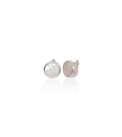 Silver earrings with 'english' lock 2203268_PL, Silver 925°, Mother-of-pearl