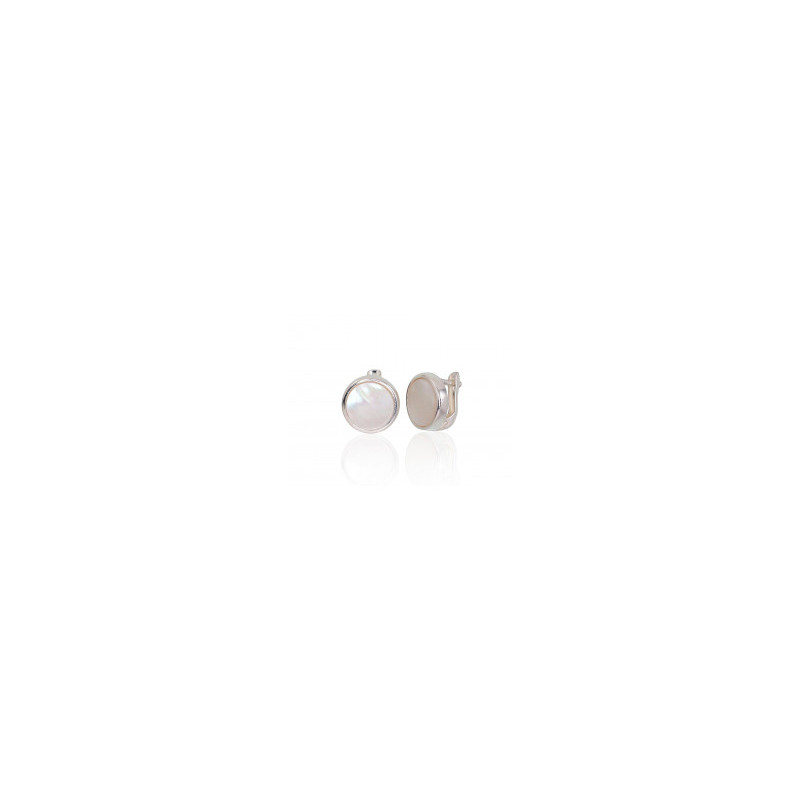 Silver earrings with 'english' lock 2203268_PL, Silver 925°, Mother-of-pearl