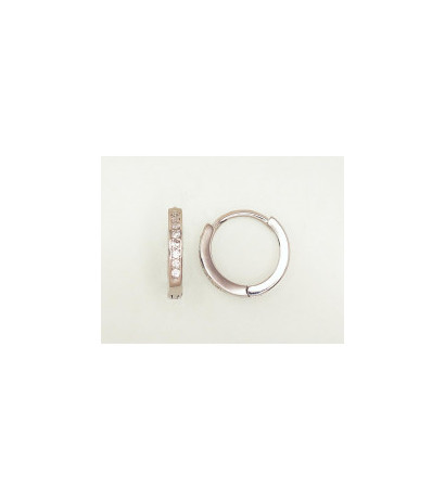Silver hoop earrings 2203125(PRh-Gr)_CZ, Silver 925°, Rhodium (Plating), Zirkons