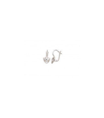 Silver earrings with 'english' lock 2203613_SV, Silver 925°, Crystals