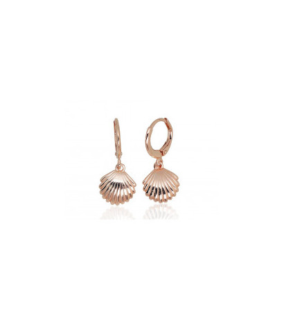 Silver earrings with 'english' lock 2203671(PAu-R), Silver 925°, red gold (Plating)