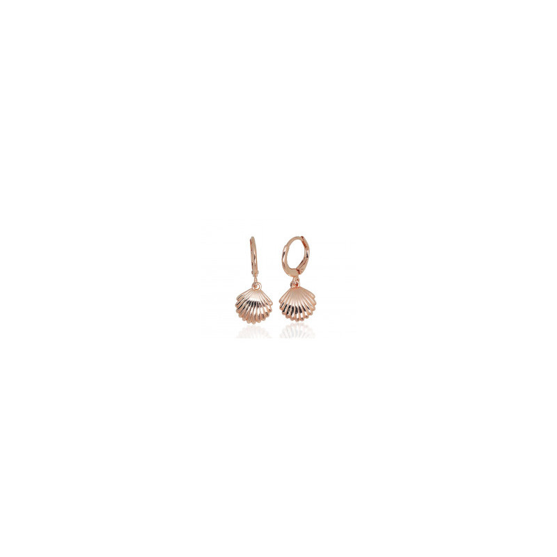 Silver earrings with 'english' lock 2203671(PAu-R), Silver 925°, red gold (Plating)