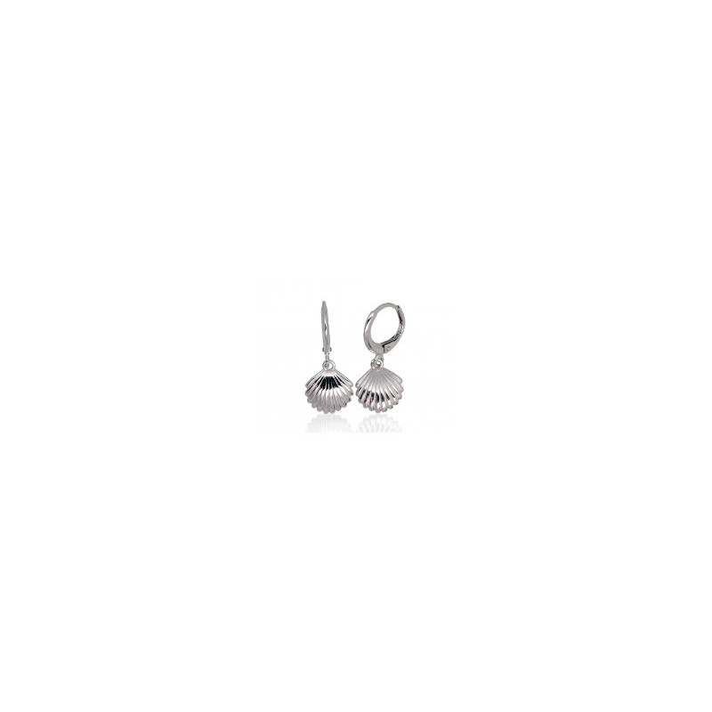 Silver earrings with 'english' lock 2203671(PRh-Gr), Silver 925°, Rhodium (Plating)