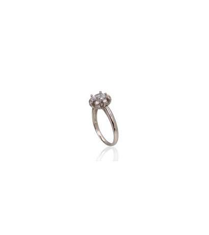 Silver ring 2101791(PRh-Gr)_CZ, Silver 925°, Rhodium (Plating), Zirkons