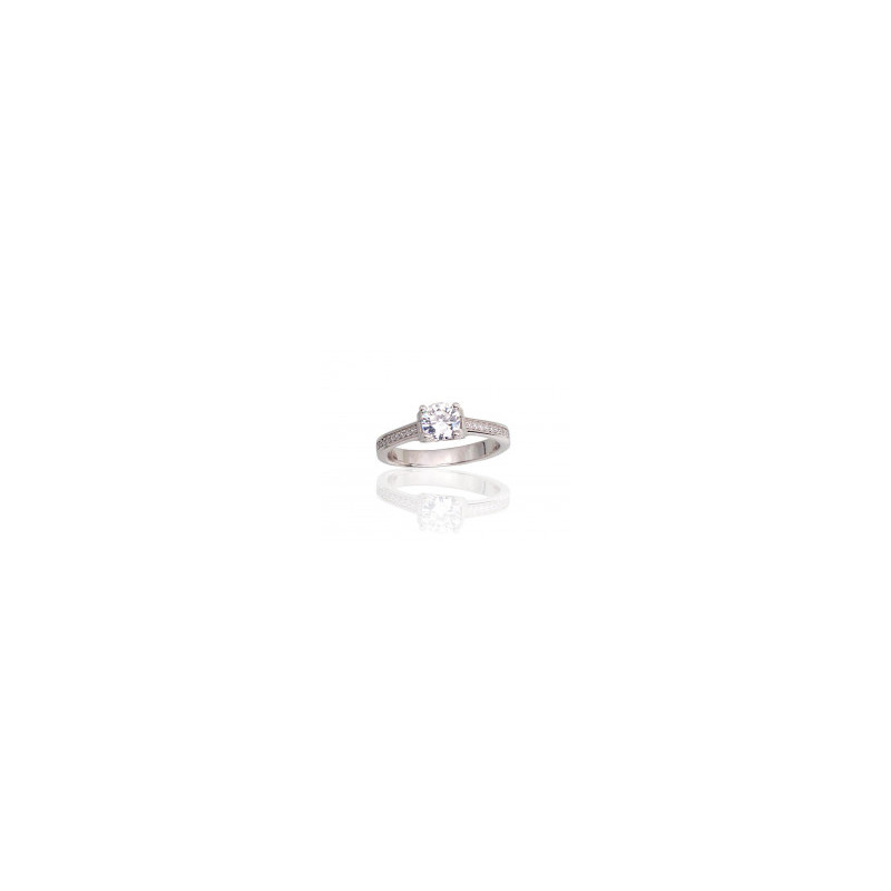 Silver ring 2101795(PRh-Gr)_CZ, Silver 925°, Rhodium (Plating), Zirkons