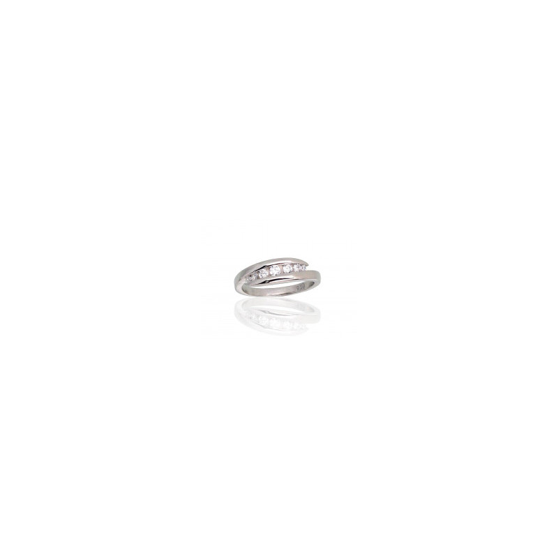 Silver ring 2101803(PRh-Gr)_CZ, Silver 925°, Rhodium (Plating), Zirkons