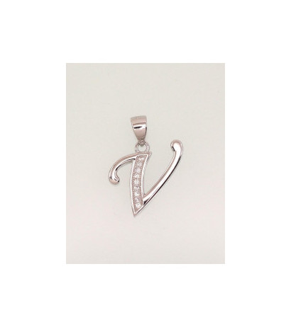 Silver pendant 2301625(PRh-Gr)_CZ, Silver 925°, Rhodium (Plating), Zirkons