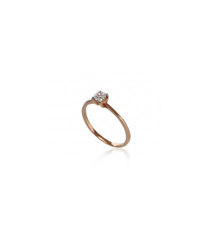 Gold ring 1100288(Au-R+PRh-W)_DI, Red Gold 585°, Rhodium (Plating) , Diamonds