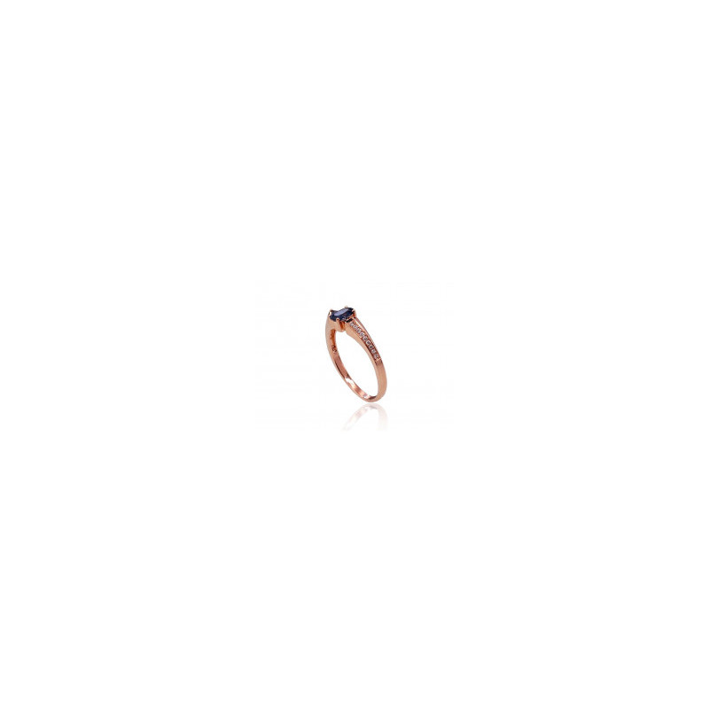 Gold ring 1100423(Au-R)_DI+SA, Red Gold 585°, Diamonds , Sapphire