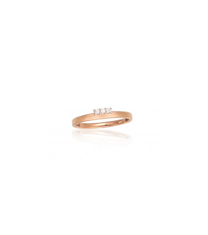 Gold ring 1100947(Au-R+PRh-W)_DI, Red Gold 585°, Rhodium (Plating) , Diamonds