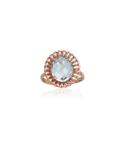 Gold ring 1100960(Au-R)_TZLB, Red Gold 585°, Sky Blue Topaz