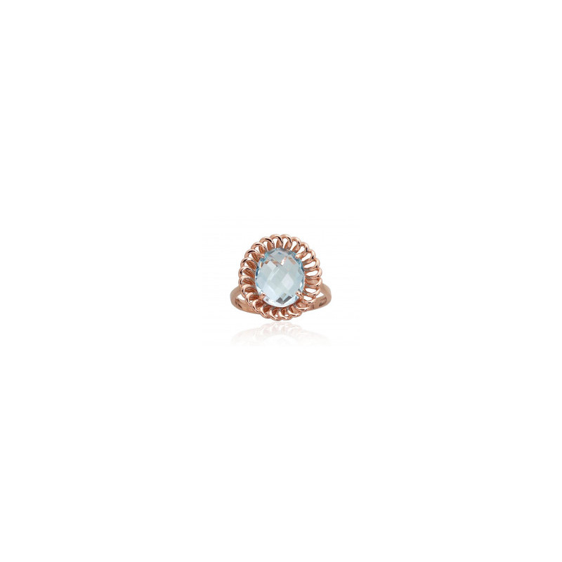 Gold ring 1100960(Au-R)_TZLB, Red Gold 585°, Sky Blue Topaz