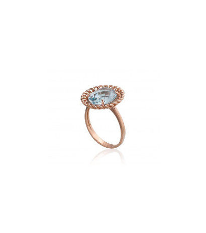 Gold ring 1100960(Au-R)_TZLB, Red Gold 585°, Sky Blue Topaz