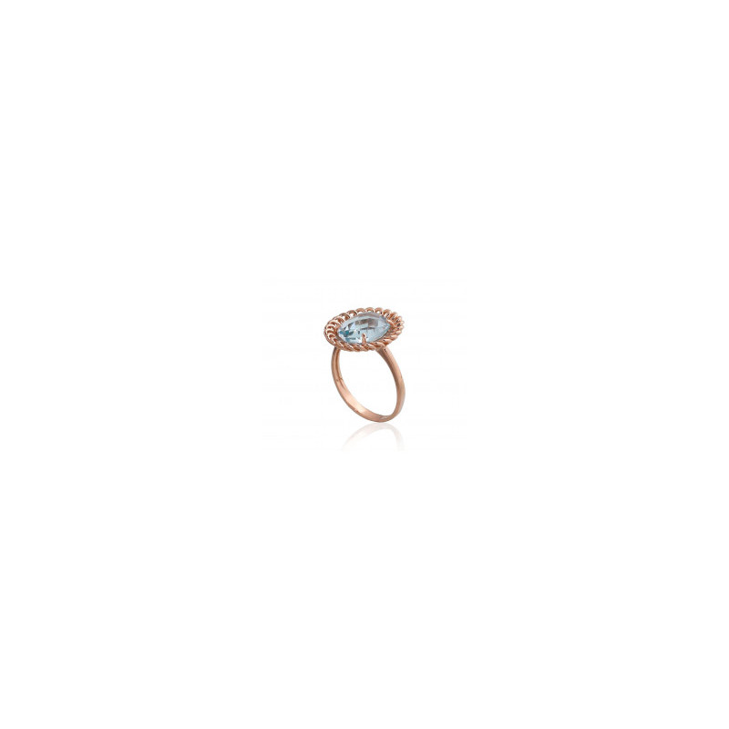 Gold ring 1100960(Au-R)_TZLB, Red Gold 585°, Sky Blue Topaz