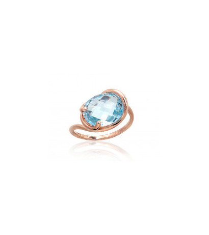 Gold ring 1100958(Au-R)_TZLB, Red Gold 585°, Sky Blue Topaz