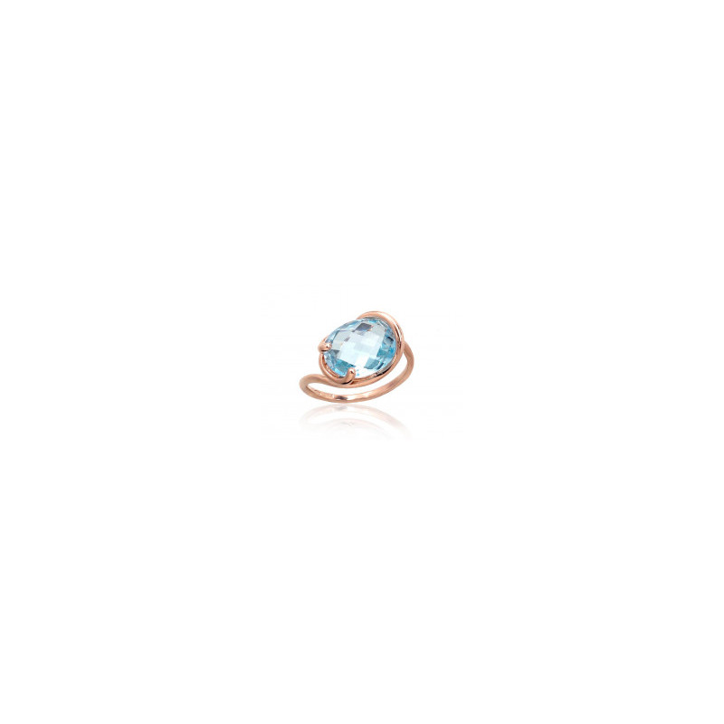 Gold ring 1100958(Au-R)_TZLB, Red Gold 585°, Sky Blue Topaz