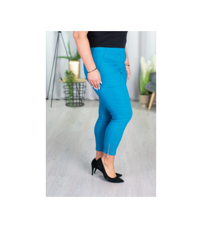 Elastic trousers with raised waist BENGALINY 04 Petrol