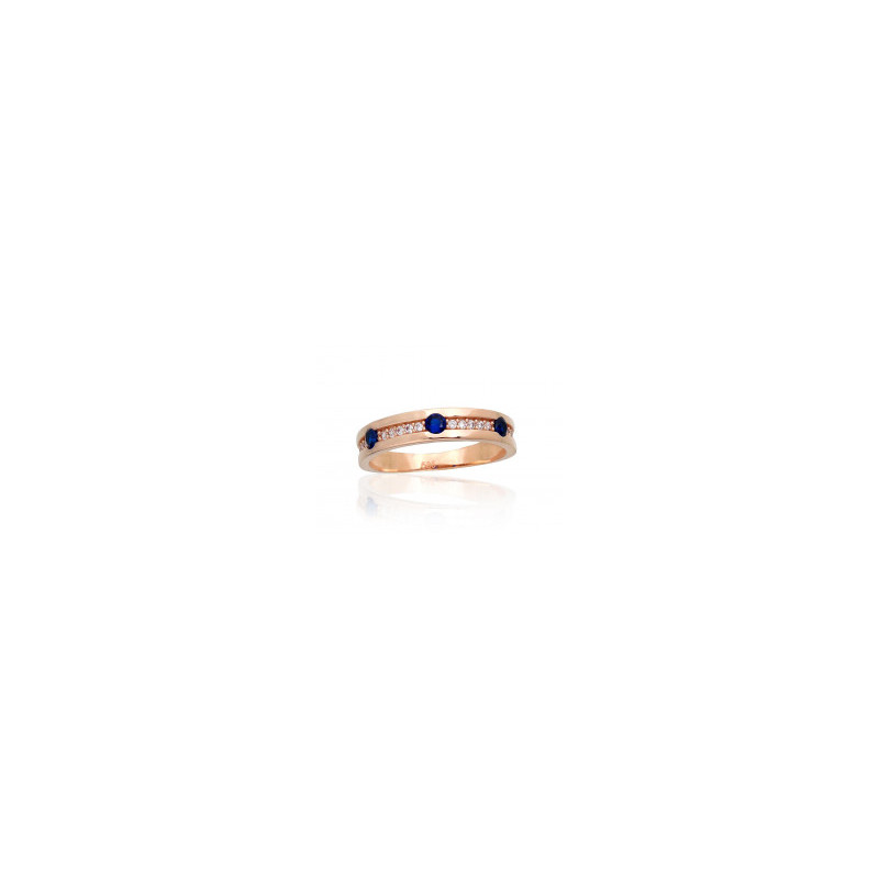 Gold ring 1100969(Au-R)_CZ+CZ-B, Red Gold 585°, Zirkons