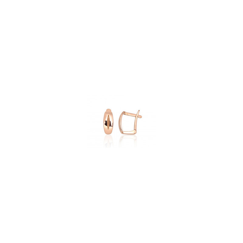 Gold earrings with 'english' lock 1201323(Au-R), Red Gold 585°