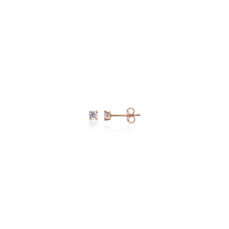 Gold classic studs earrings 1201333(Au-R)_CZ, Red Gold 585°, Zirkons