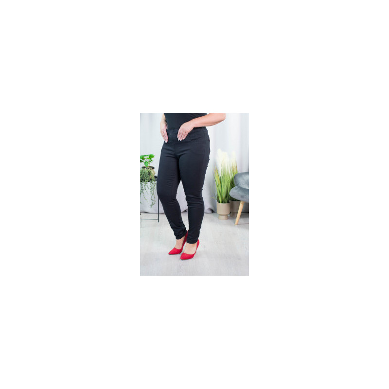 Long stretch jeans with a raised waist JEANGALINY 01 K10 Black