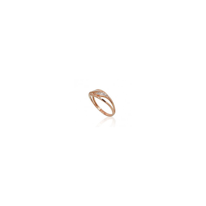 Gold ring 1100699(Au-R+PRh-W)_DI, Red Gold 585°, Rhodium (Plating) , Diamonds