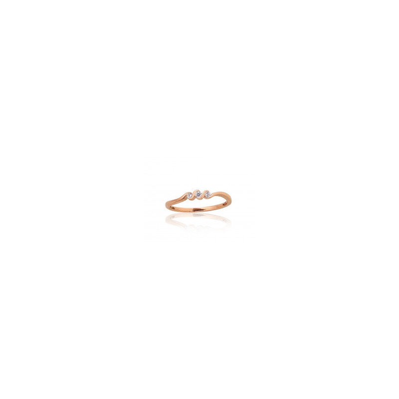 Gold ring 1101015(Au-R)_DI, Red Gold 585°, Diamonds