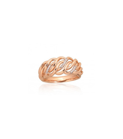 Gold ring 1101018(Au-R+PRh-W)_DI, Red Gold 585°, Rhodium (Plating) , Diamonds