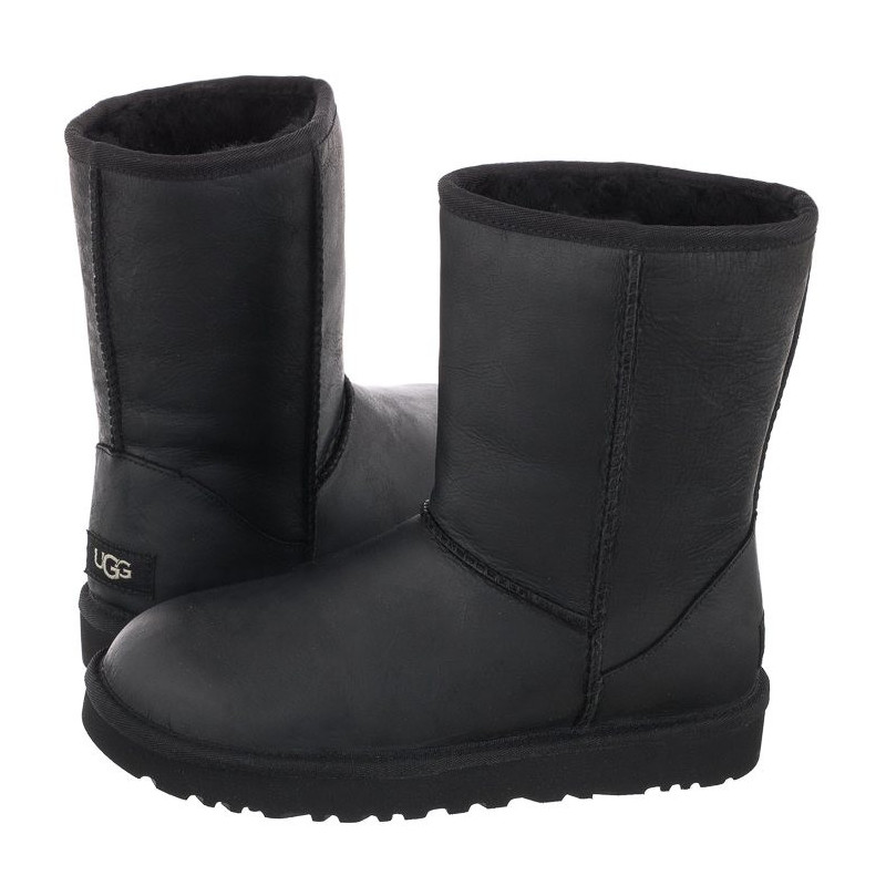 UGG W Classic Short Leather 1016559 W/BLK (UA50-a) shoes