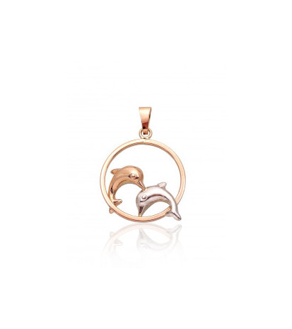 Gold pendant 1300881(Au-R+PRh-W), Red Gold 585°, Rhodium (Plating)