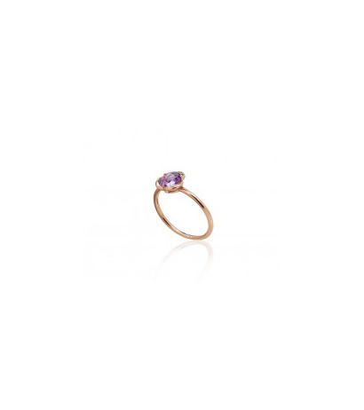 Gold ring 1101008(Au-R)_AM, Red Gold 585°, Amethyst