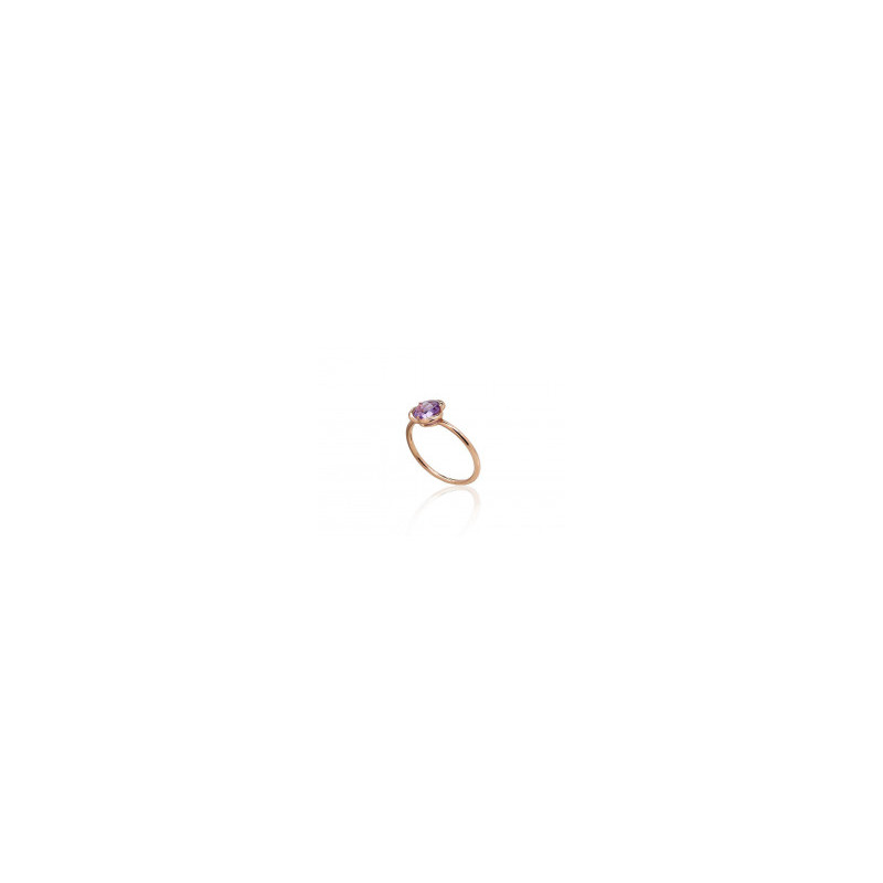 Gold ring 1101008(Au-R)_AM, Red Gold 585°, Amethyst