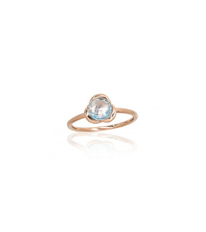 Gold ring 1101008(Au-R)_TZLB, Red Gold 585°, Sky Blue Topaz